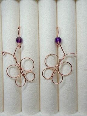 Copper Butterfly Earrings